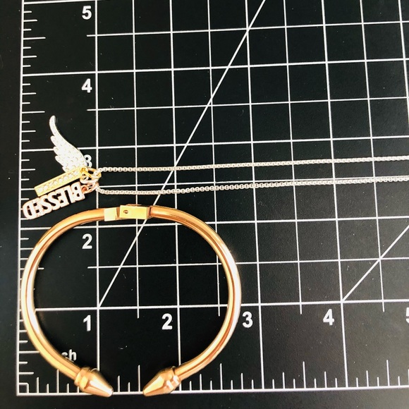 Vintage Arrow Bracelet & Blessed Rhinestone Necklace - Picture 10 of 13